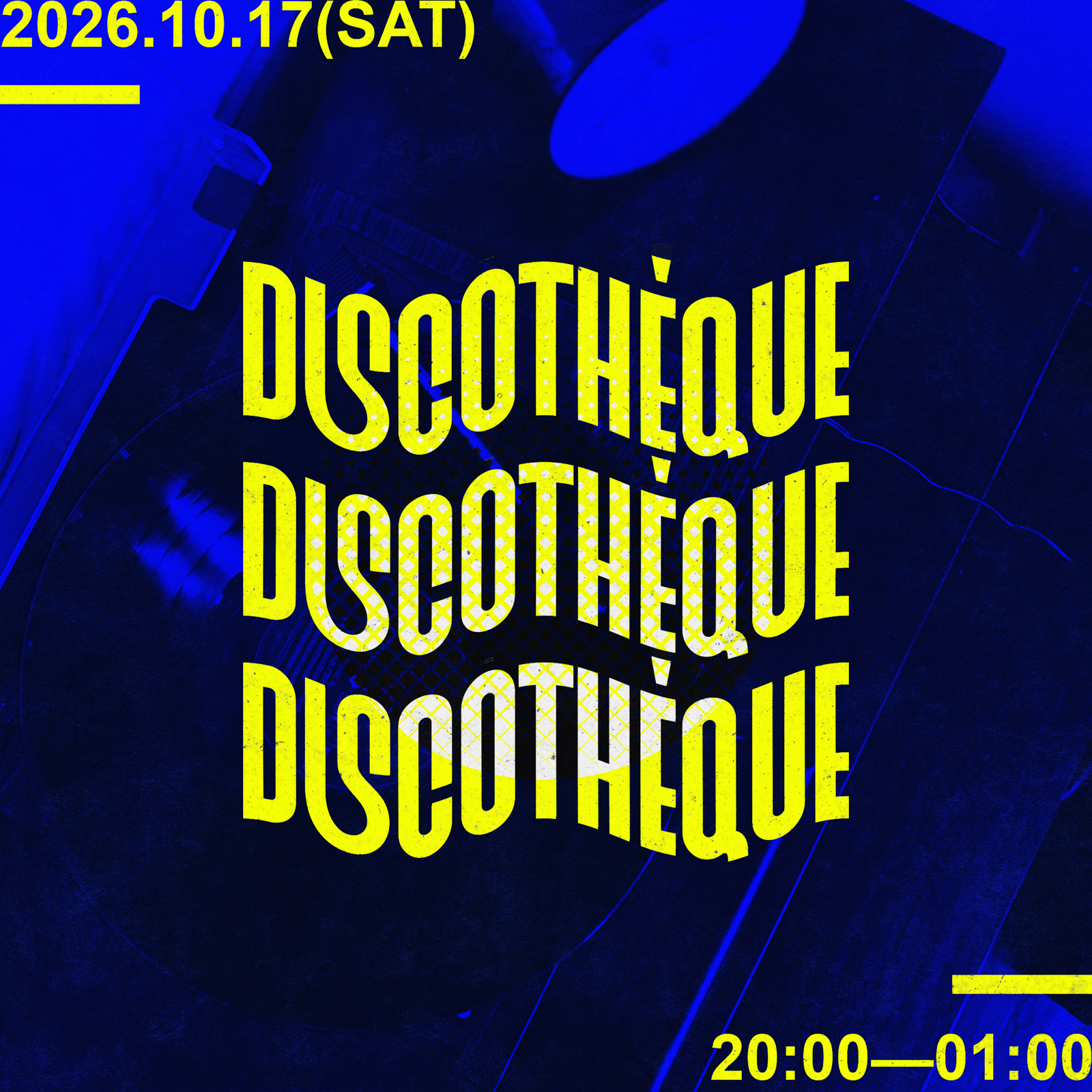 Discothèque blue yellow poster alternative